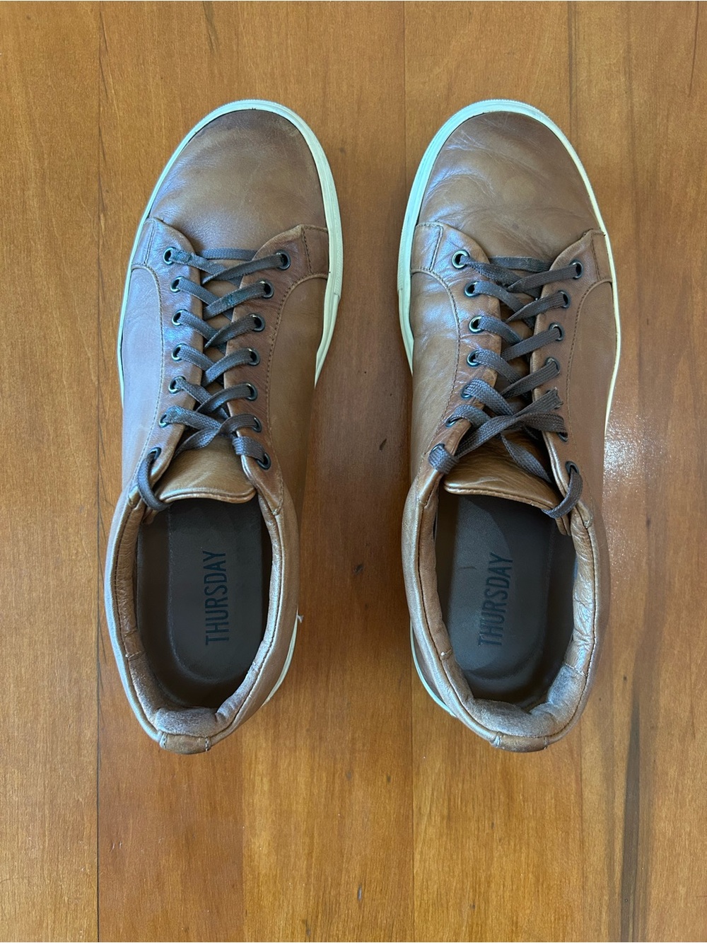 Thursday Everyday Brown Leather Low Top Sneakers Men’s 11.5 Premium Casual Shoes